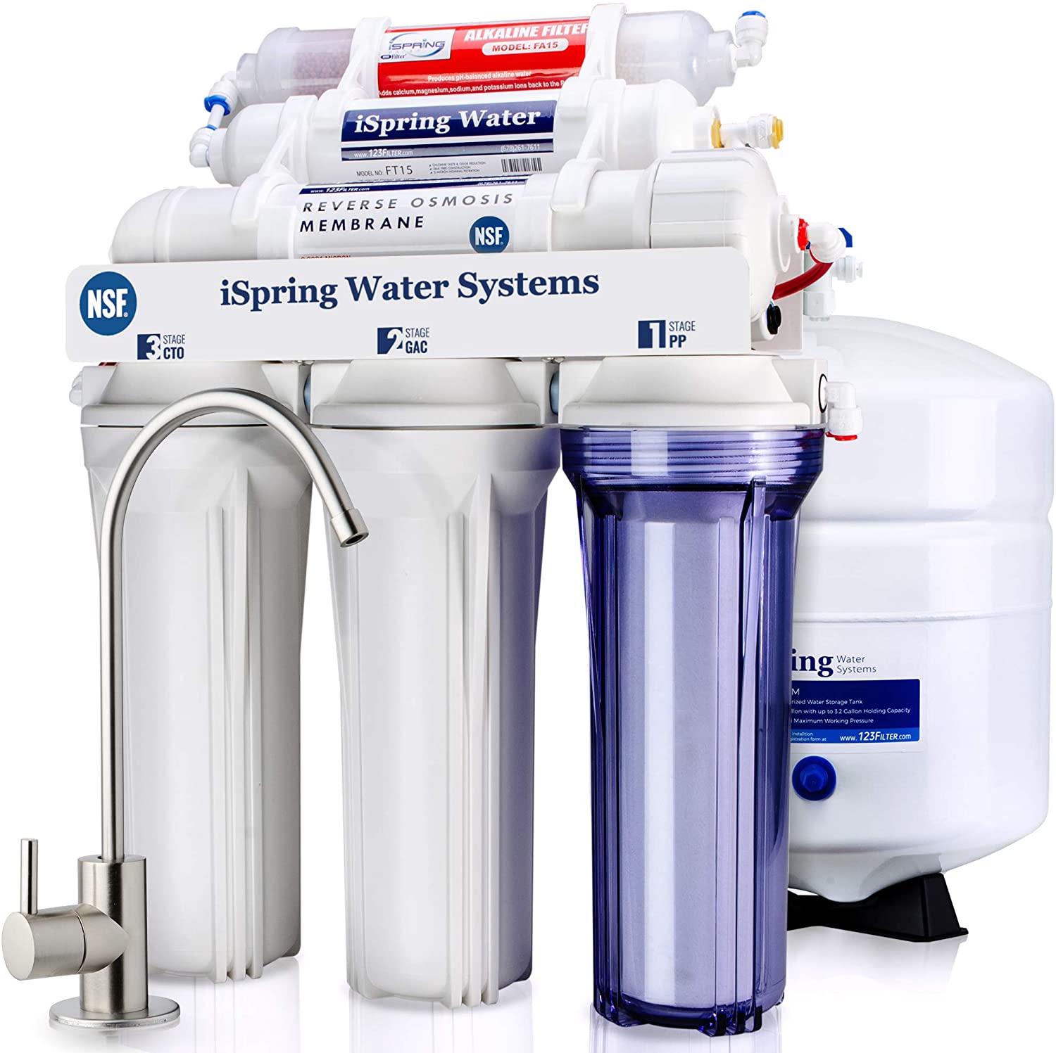 iSpring RCC7AK, NSF Certified 75 GPD, 6-Stage Reverse Osmosis System