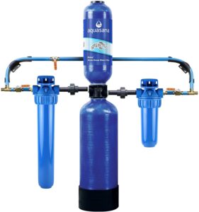 Aquasana Whole House Water Filter System - Carbon & KDF Home Water Filtration - Filters Sediment & 97% Of Chlorine - 1,000,000 Gl - EQ-1000