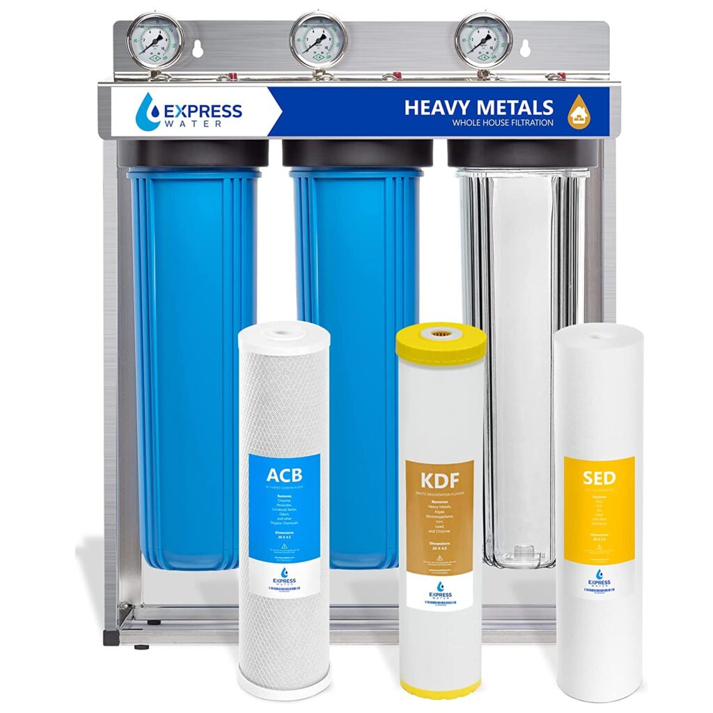 Express Water Heavy Metal Whole House Water Filter – 3 Stage Whole House Water Filtration System