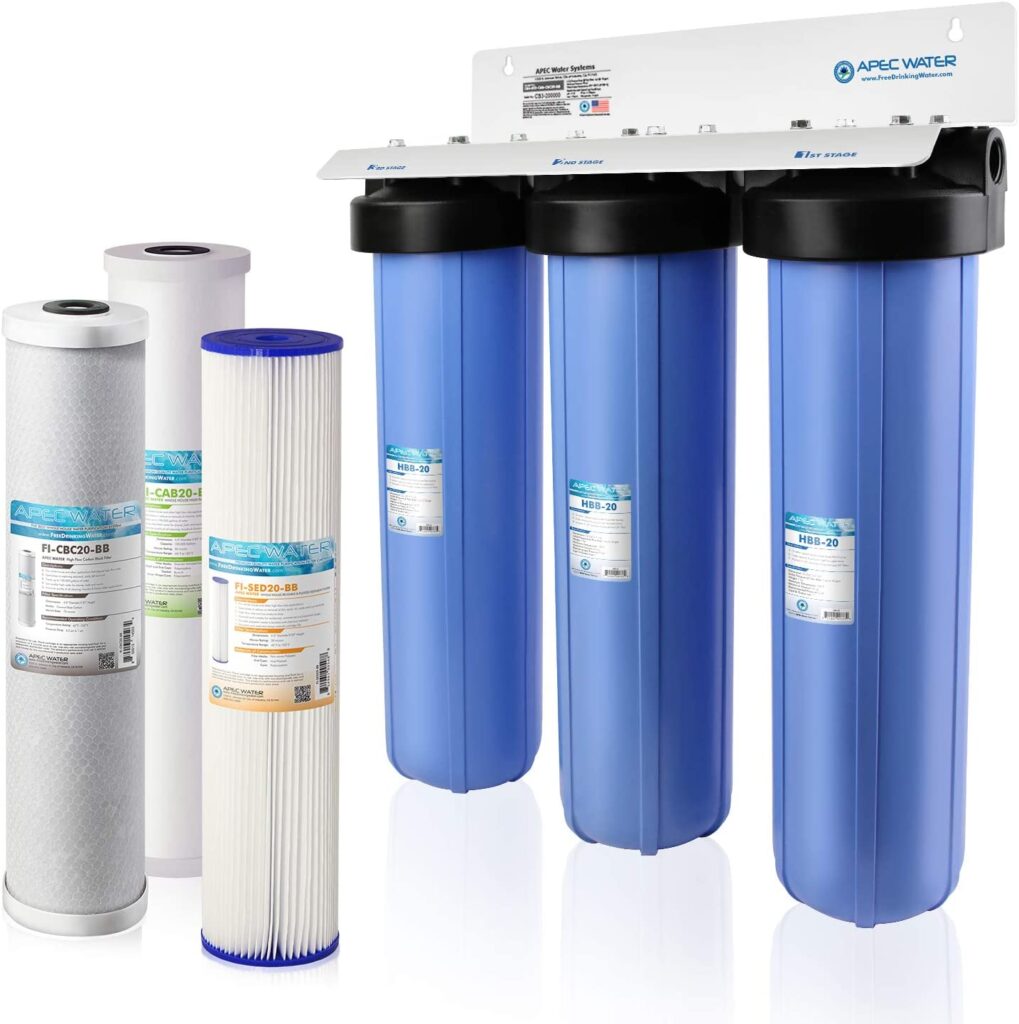 APEC Water Systems CB3-SED-CAB-CBC20-BB 3-Stage Whole House Water Filter System