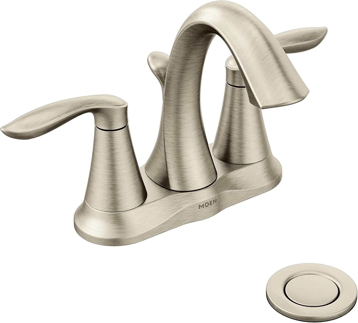 Moen Eva Brushed Nickel Two-Handle Centerset Bathroom Faucet