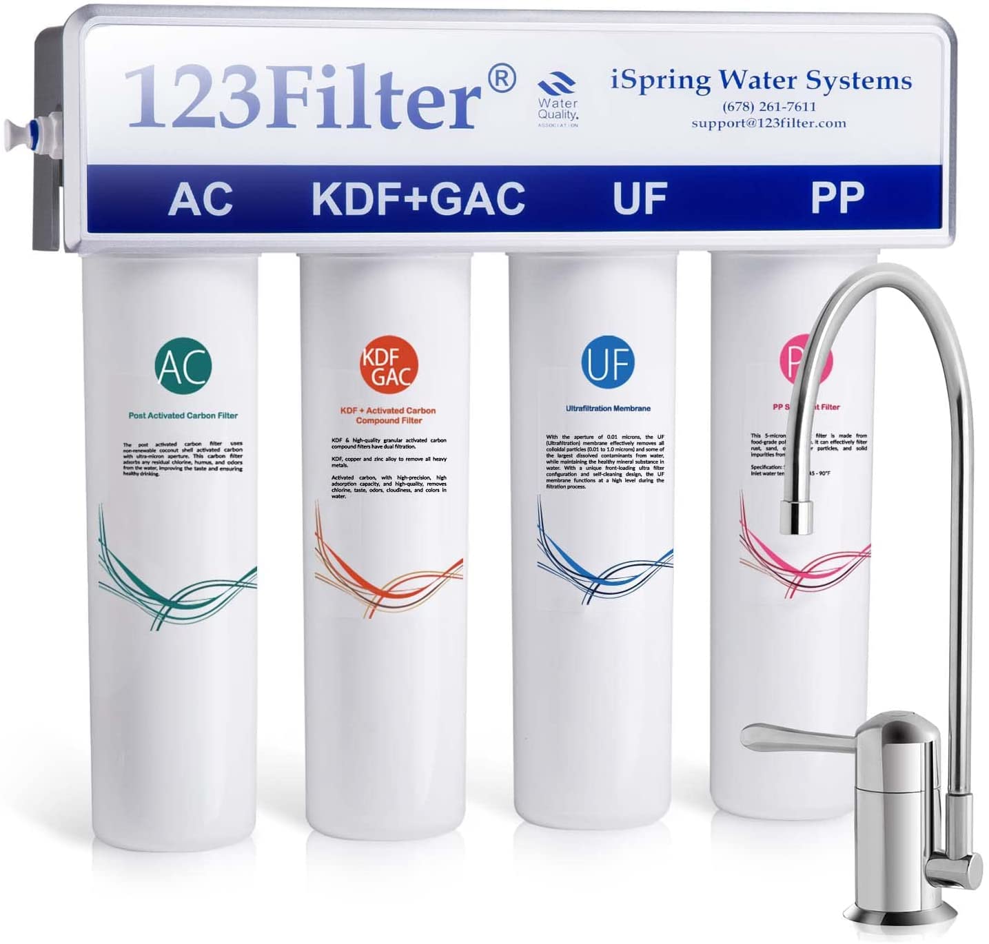 iSpring CU-A4 Ultra-Filtration Under Sink Water Filter System